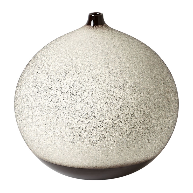 black-brown-pixelated-ball-vase-medium-front1