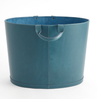 Oversized-Oval-Leather-Basket-Blue-Front1
