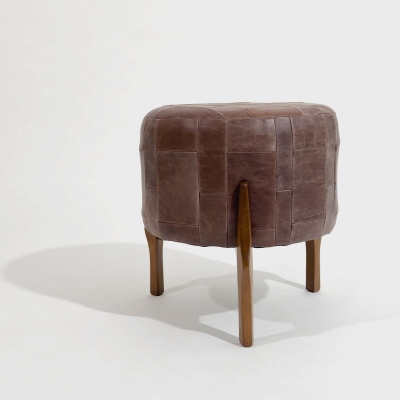 Leather-Mix-Stool-Coffee-Front1